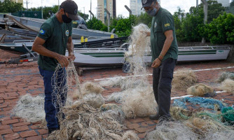 Apetrechos de pesca apreendidos na piracema são destruídos pela Sema