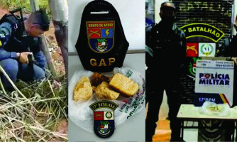 Policia Militar identifica esconderijo com aproximadamente meio quilo de Pasta base de Cocaína