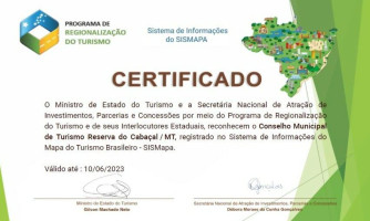 RESERVA DO CABAÇAL PASSA A PERTENCER A LISTA DE CIDADES BENEFICIADAS COM PROGRAMA NACIONAL DO TURISMO