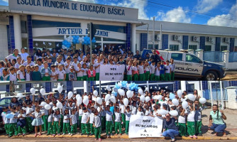 Escola Arthur Mezanini de Indiavaí promove Corrente do Bem com apoio da Polícia Militar